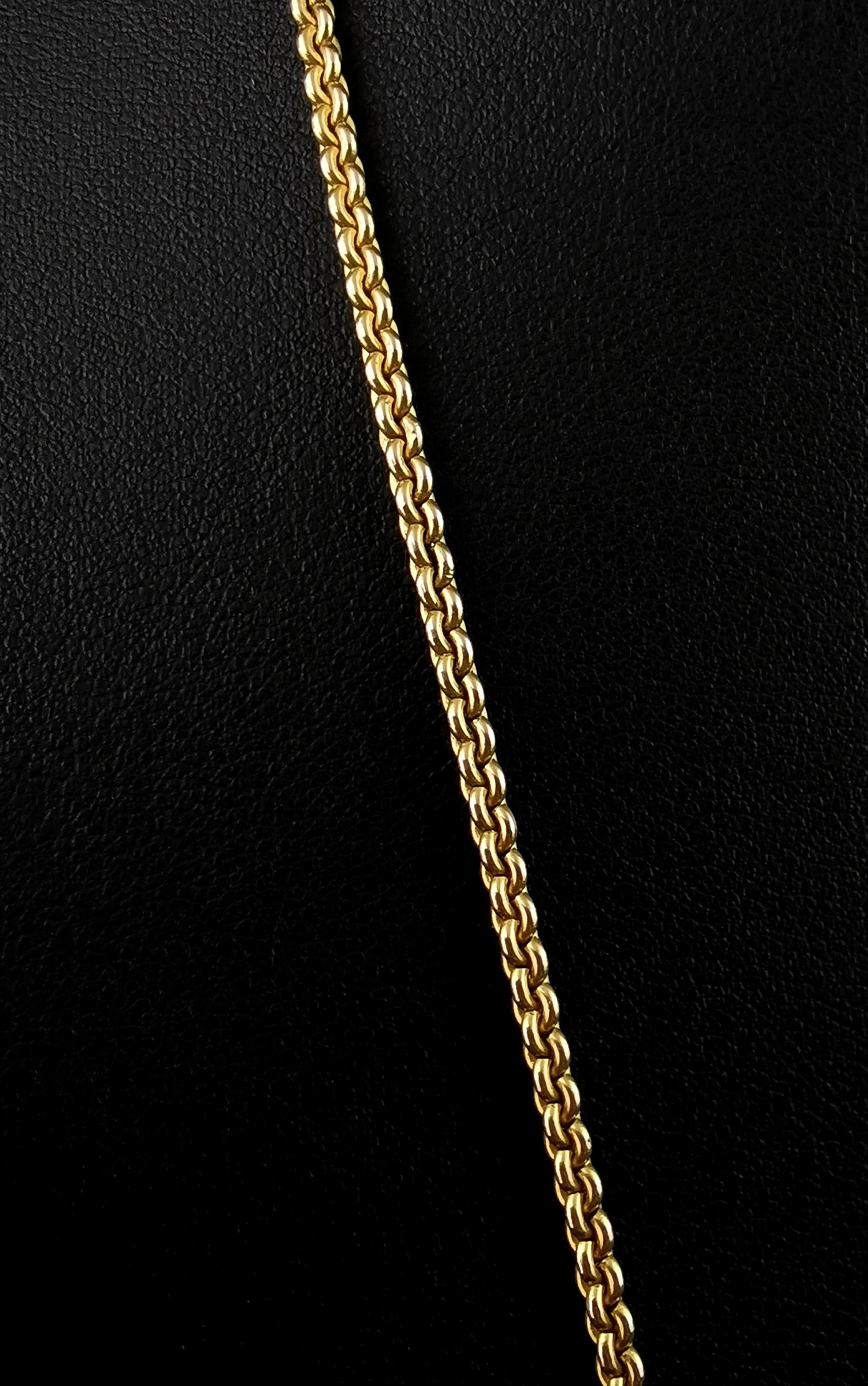 Antique Pinchbeck long chain, Victorian, longuard  1
