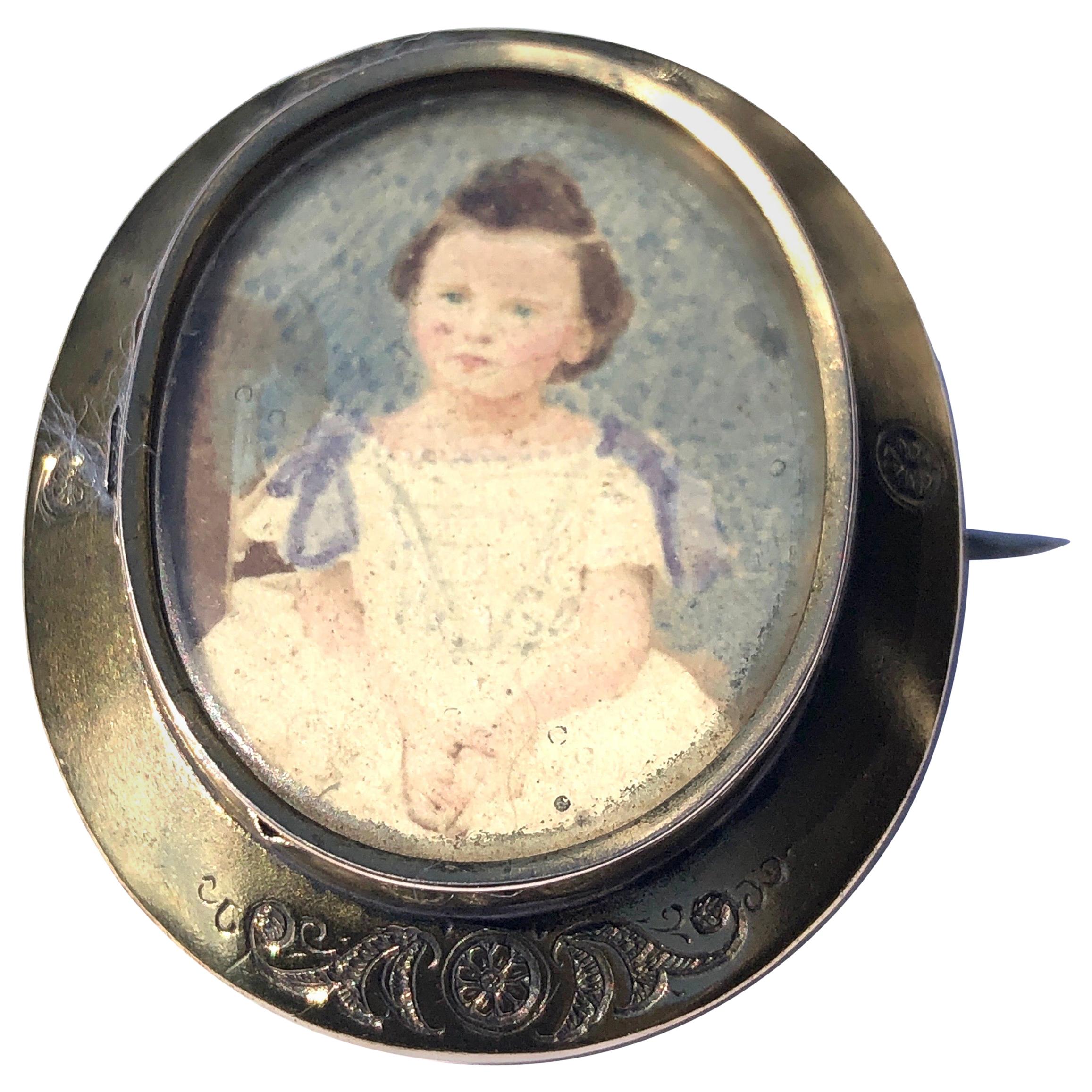 Antique Pinchbeck Pendant/ Brooch For Sale