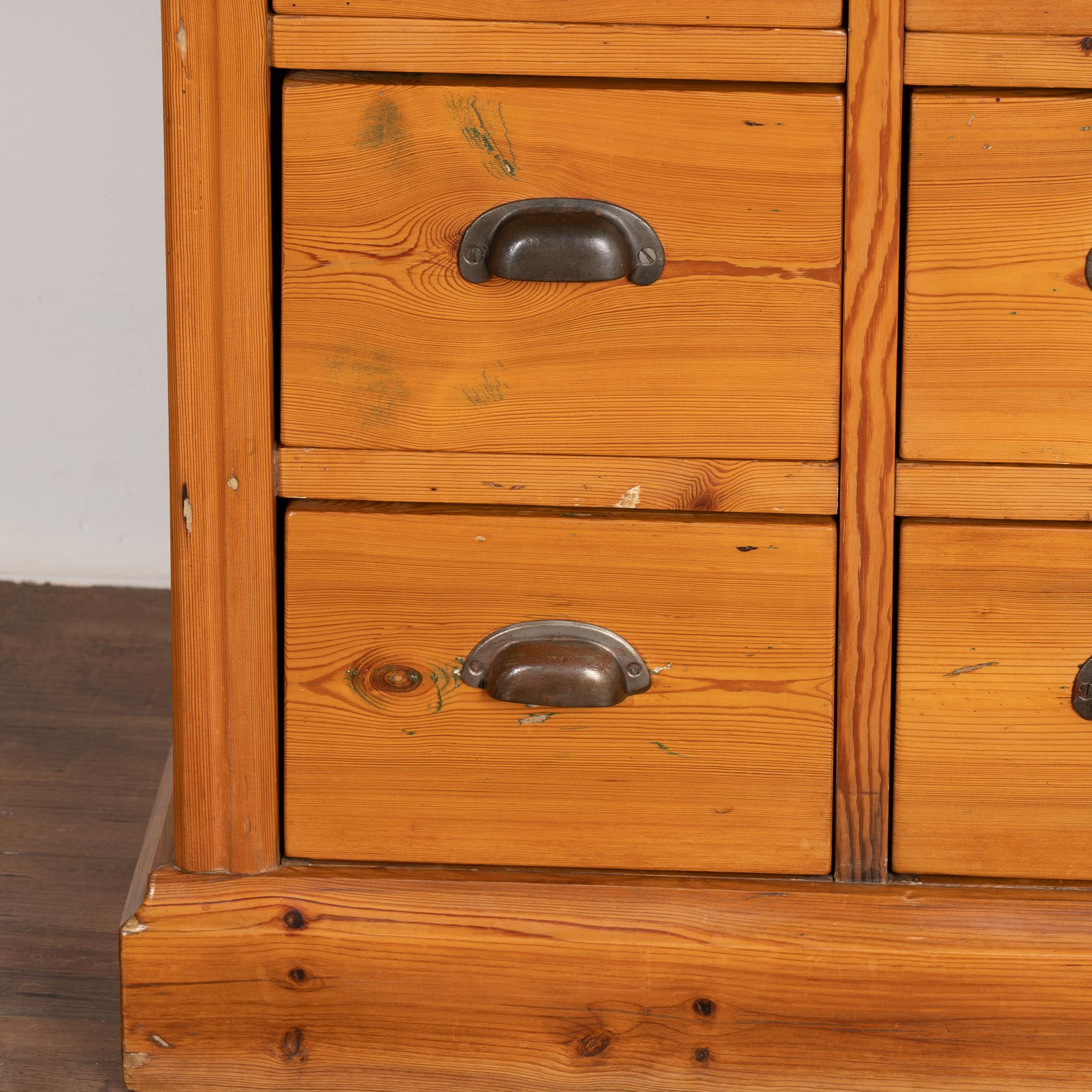 Country Antique Pine Apothecary Cabinet Chest of 18 Drawers, Denmark, circa 1880 For Sale