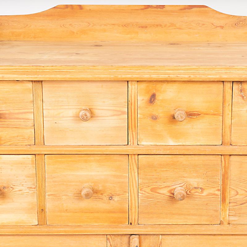 Antique Pine Apothecary Cabinet Sideboard Small Buffet from Sweden In Good Condition In Round Top, TX