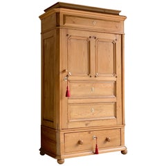 Antique Pine Armoire Wardrobe 19th Century Made in Denmark, circa 1880