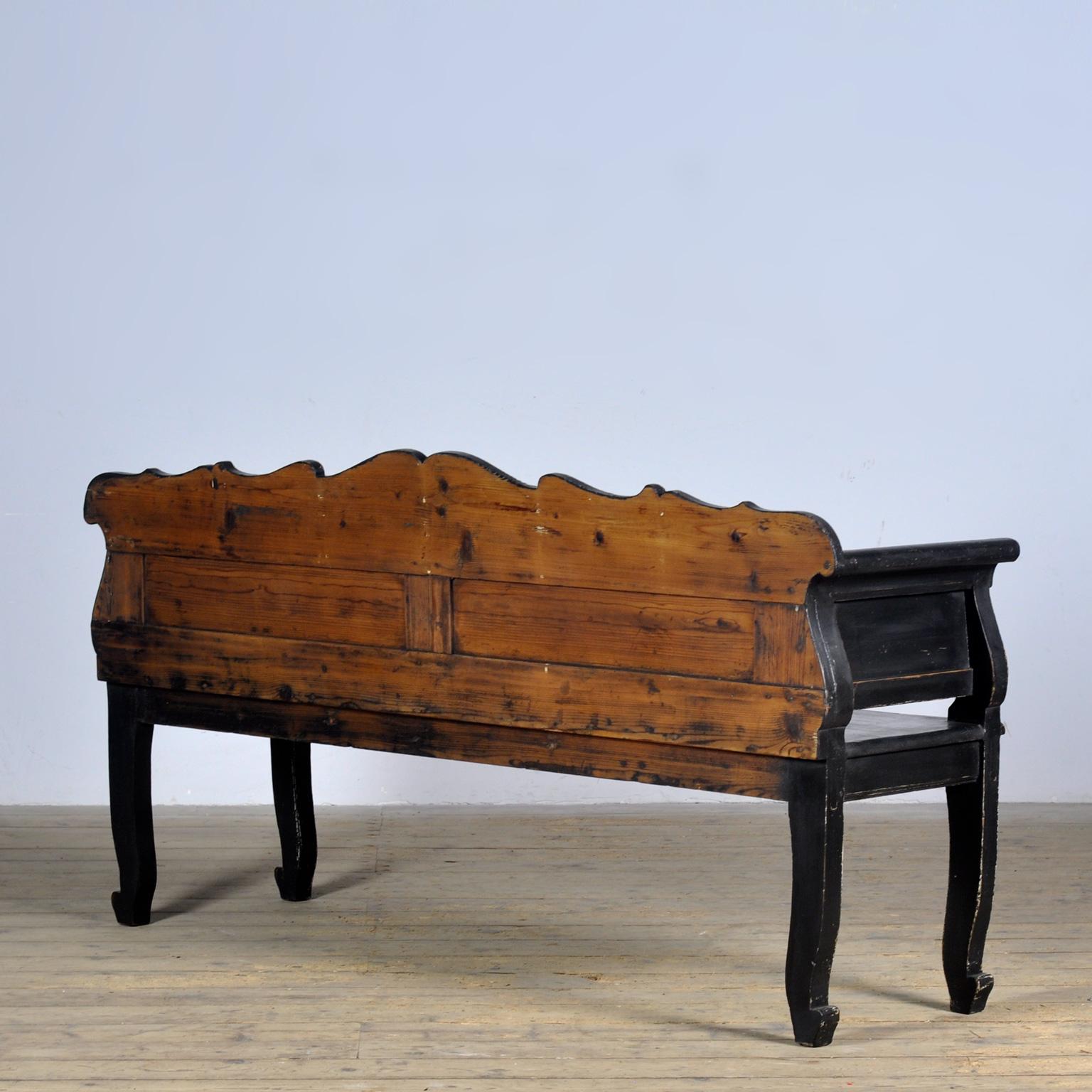 Antique pine bench, 1900s 6