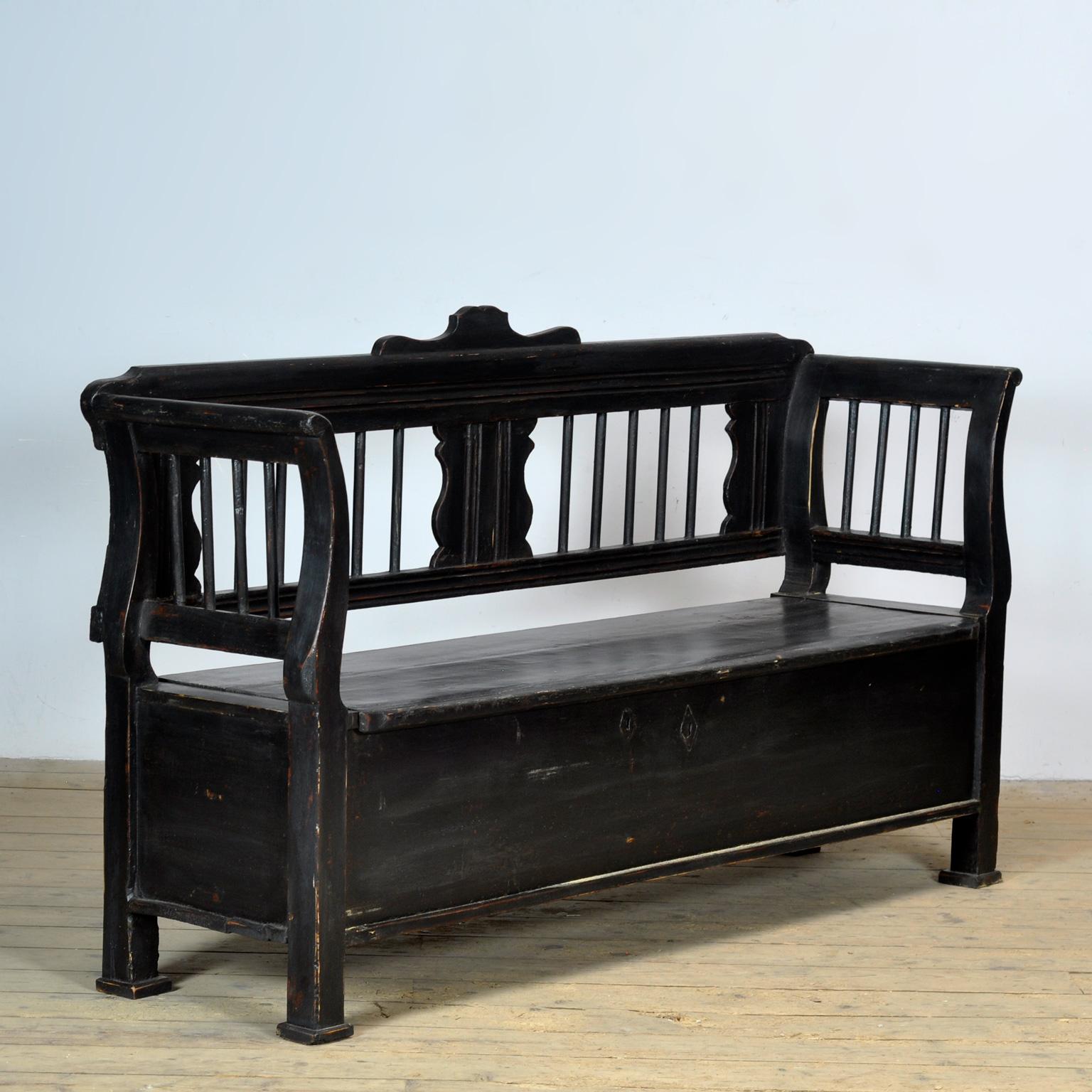 Rustique Banc antique en pin, années 1900 en vente