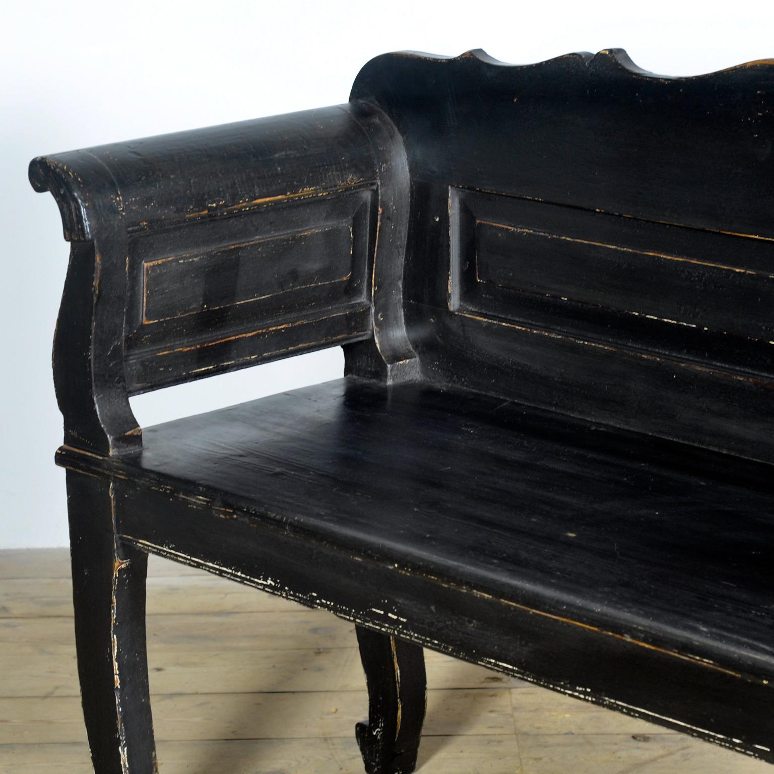 Painted Antique pine bench, 1900s