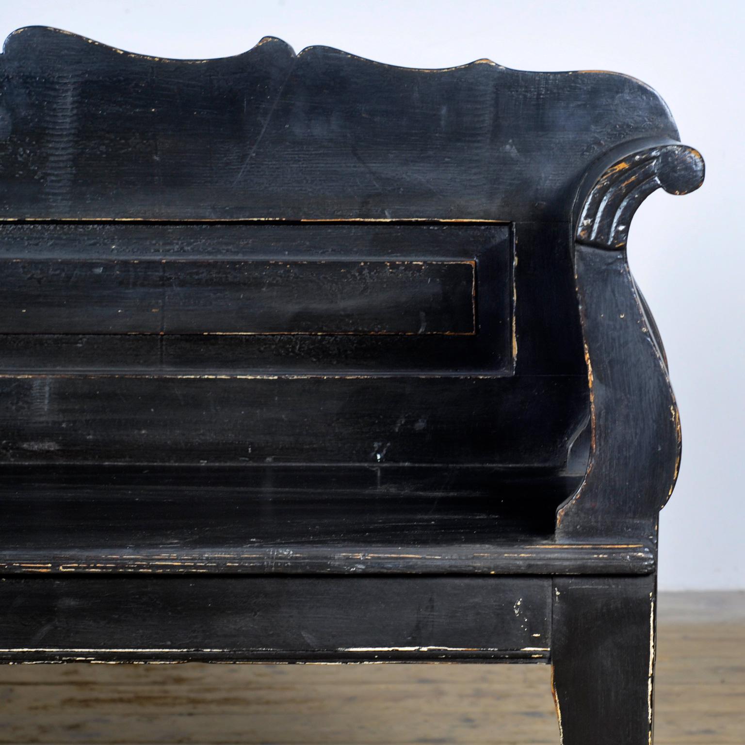 Pine Antique pine bench, 1900s
