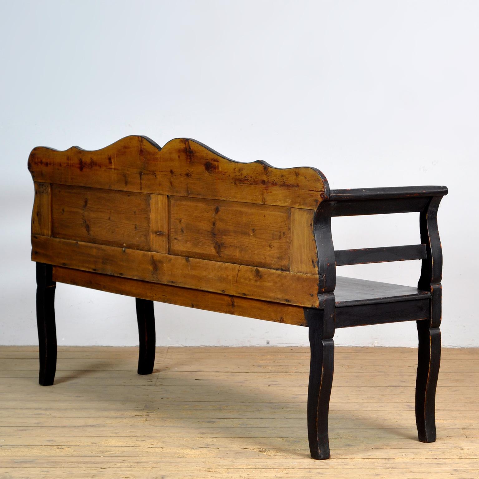 Antique Pine Bench, 1920s 4