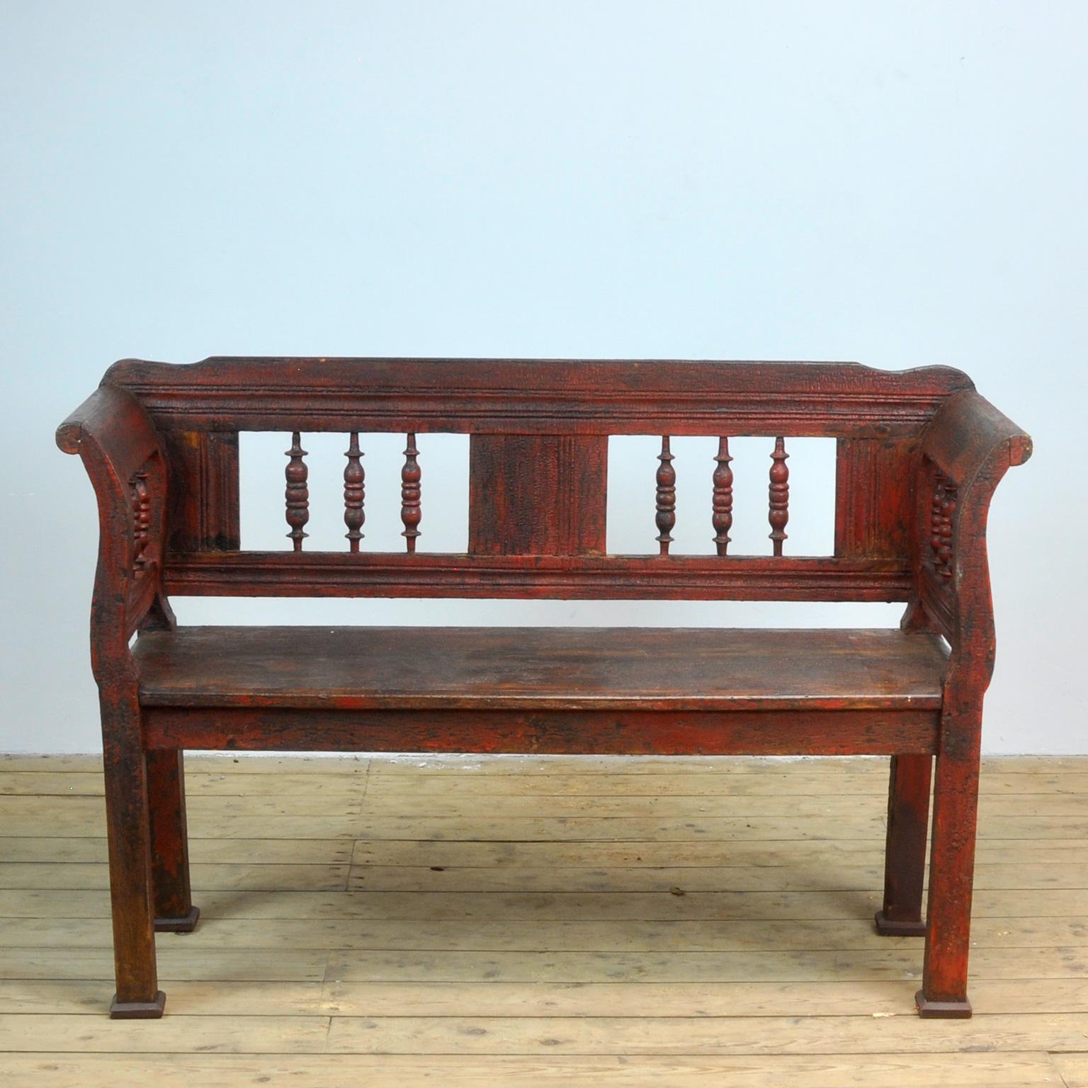 Antique Pine Bench, 1920s 4