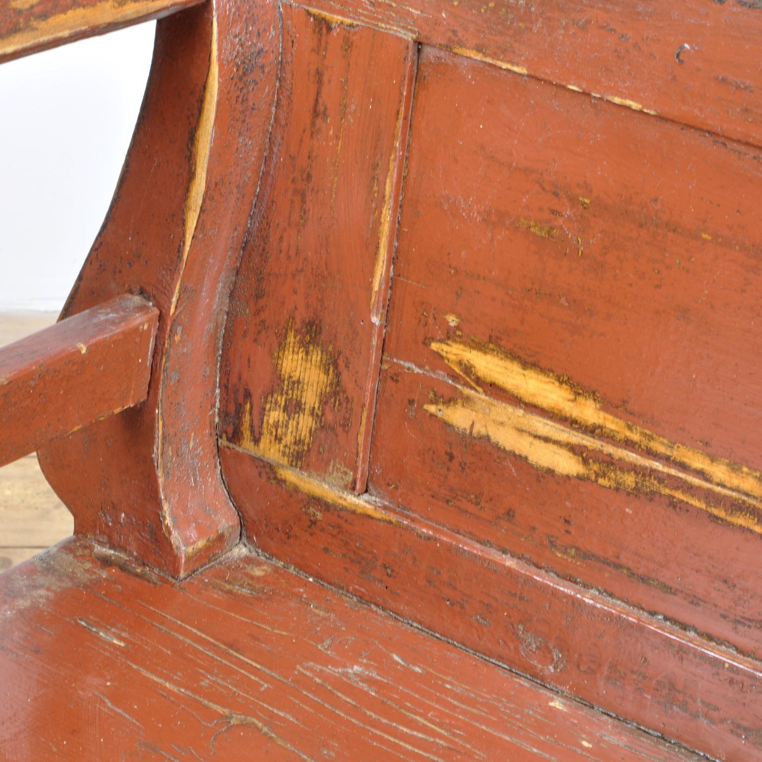 Antique Pine Bench, 1920s 3