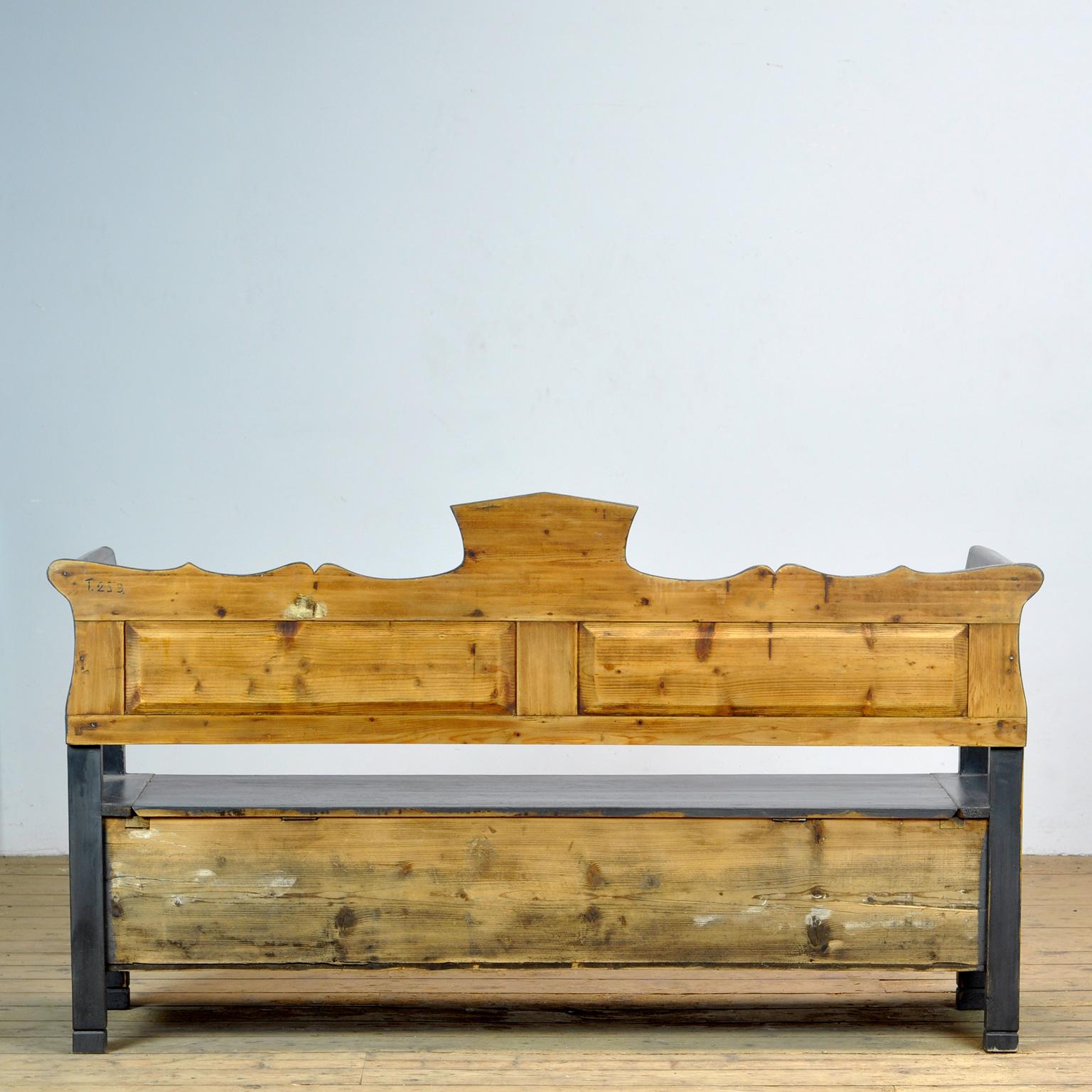 Antique Pine Bench, 1920s For Sale 7