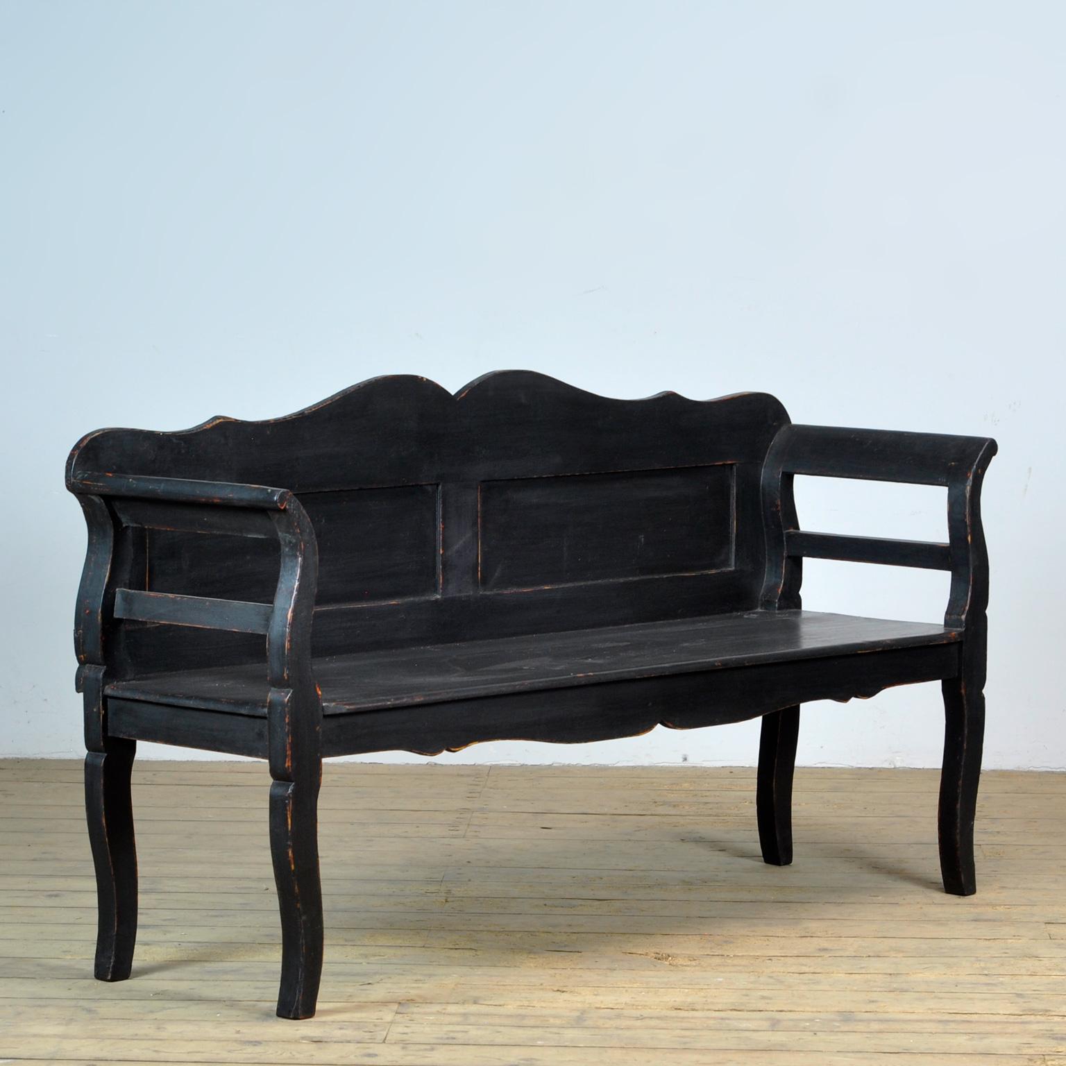 Rustic Antique Pine Bench, 1920s