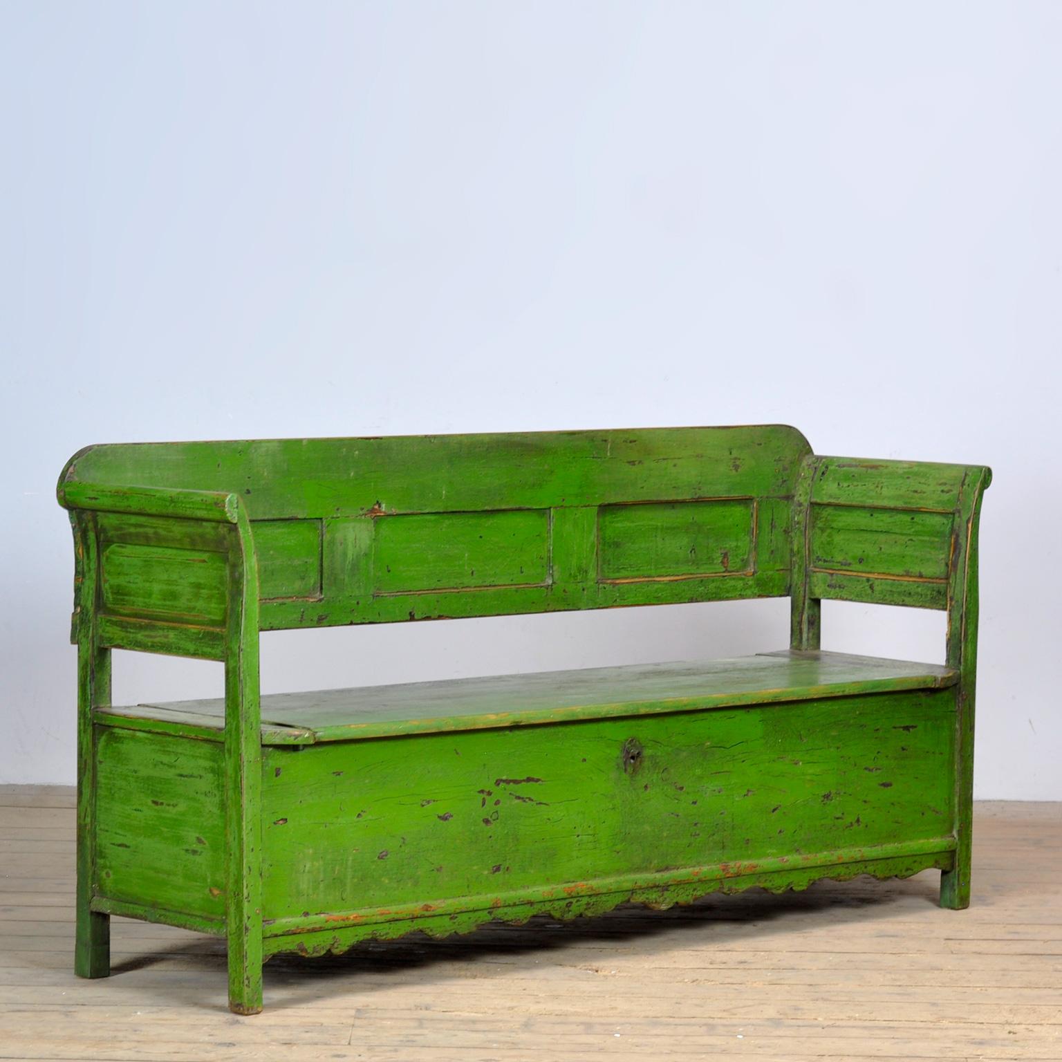 Rustique Banc en pin ancien, années 1920 en vente