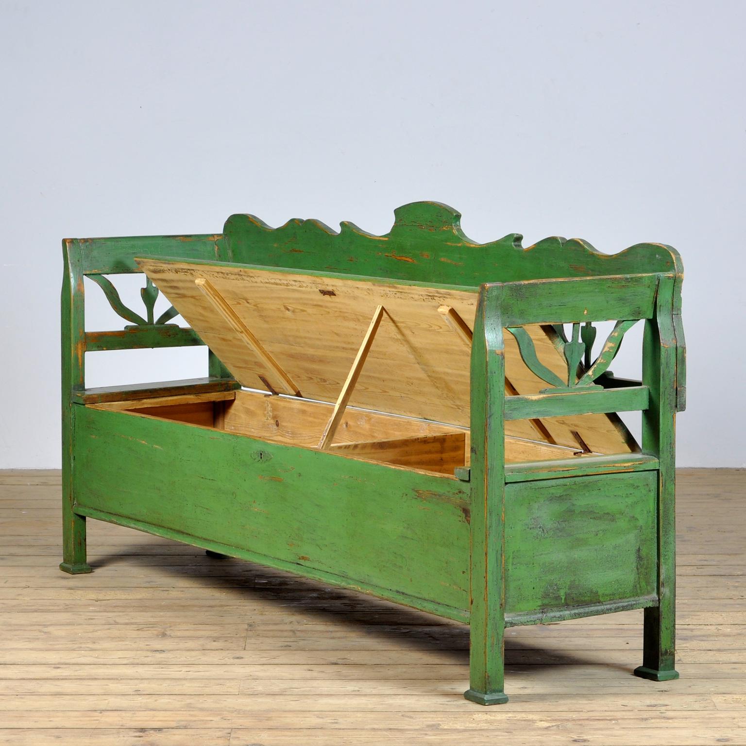 Hungarian Antique Pine Bench, 1920s