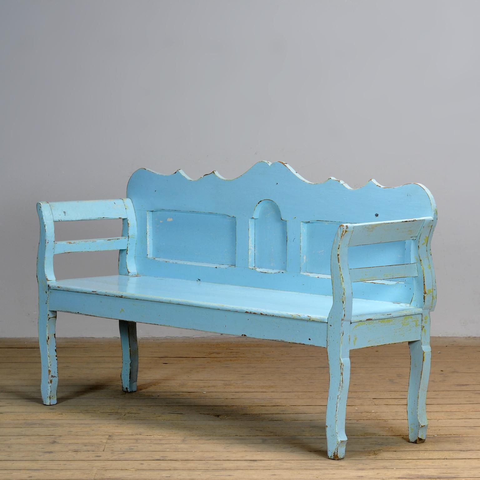 Hungarian Antique Pine Bench, 1920’s For Sale