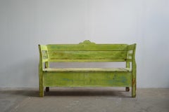 Antique Pine Bench with Original Paint