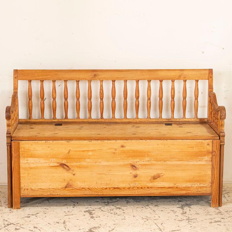 pine bench with back
