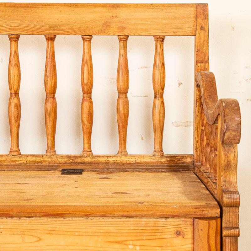 antique wood bench with back