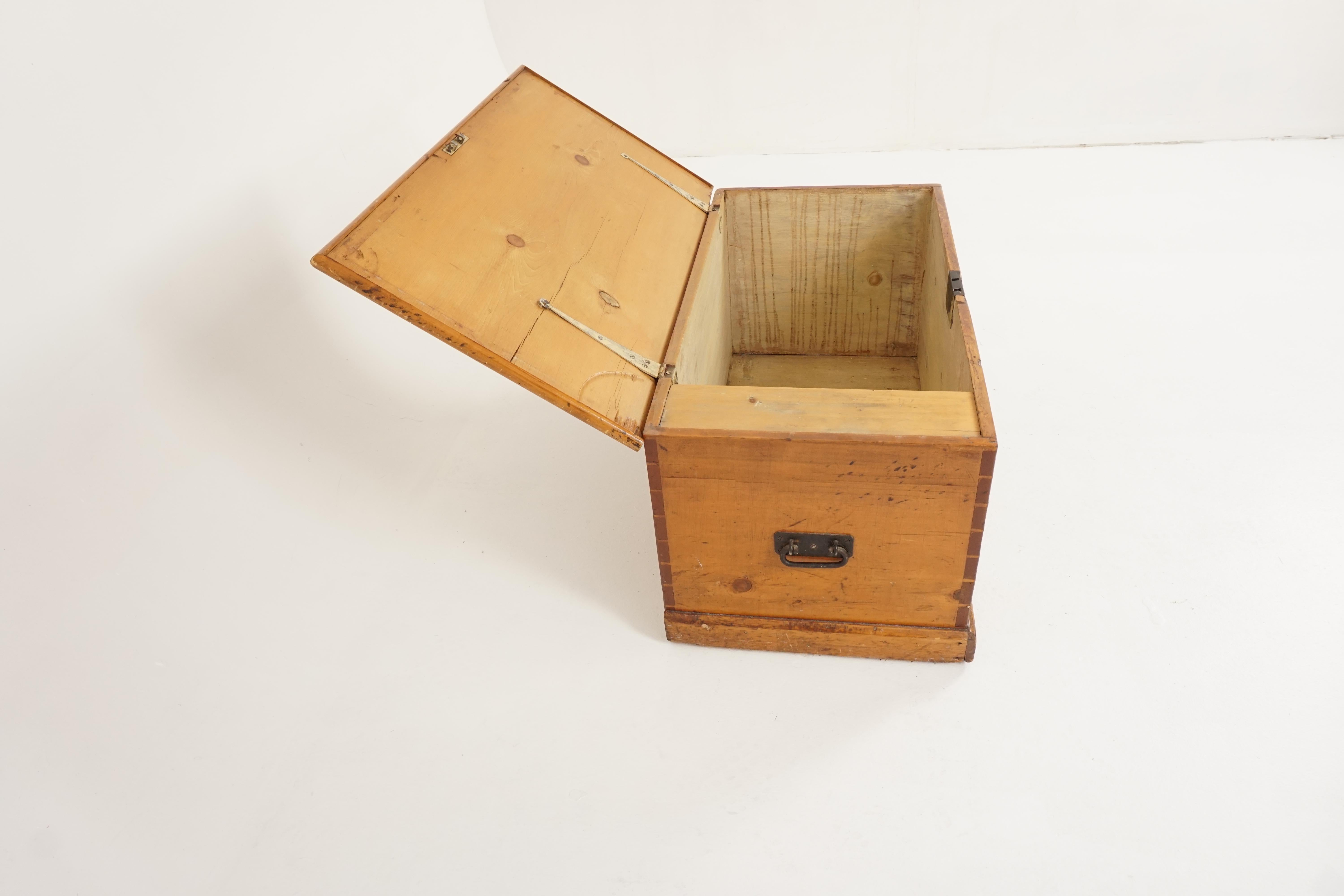Antique Pine Blanket Box, Toybox, Coffee Table, Dovetailed, Scotland 1890, B2308 1