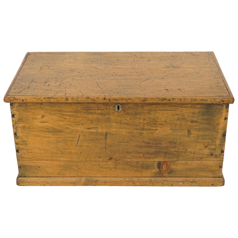 Inquire 9:45 menu Antique Pine Blanket Box, Victorian Trunk or Coffee Table, Scotland, 1880  at 1stDibs