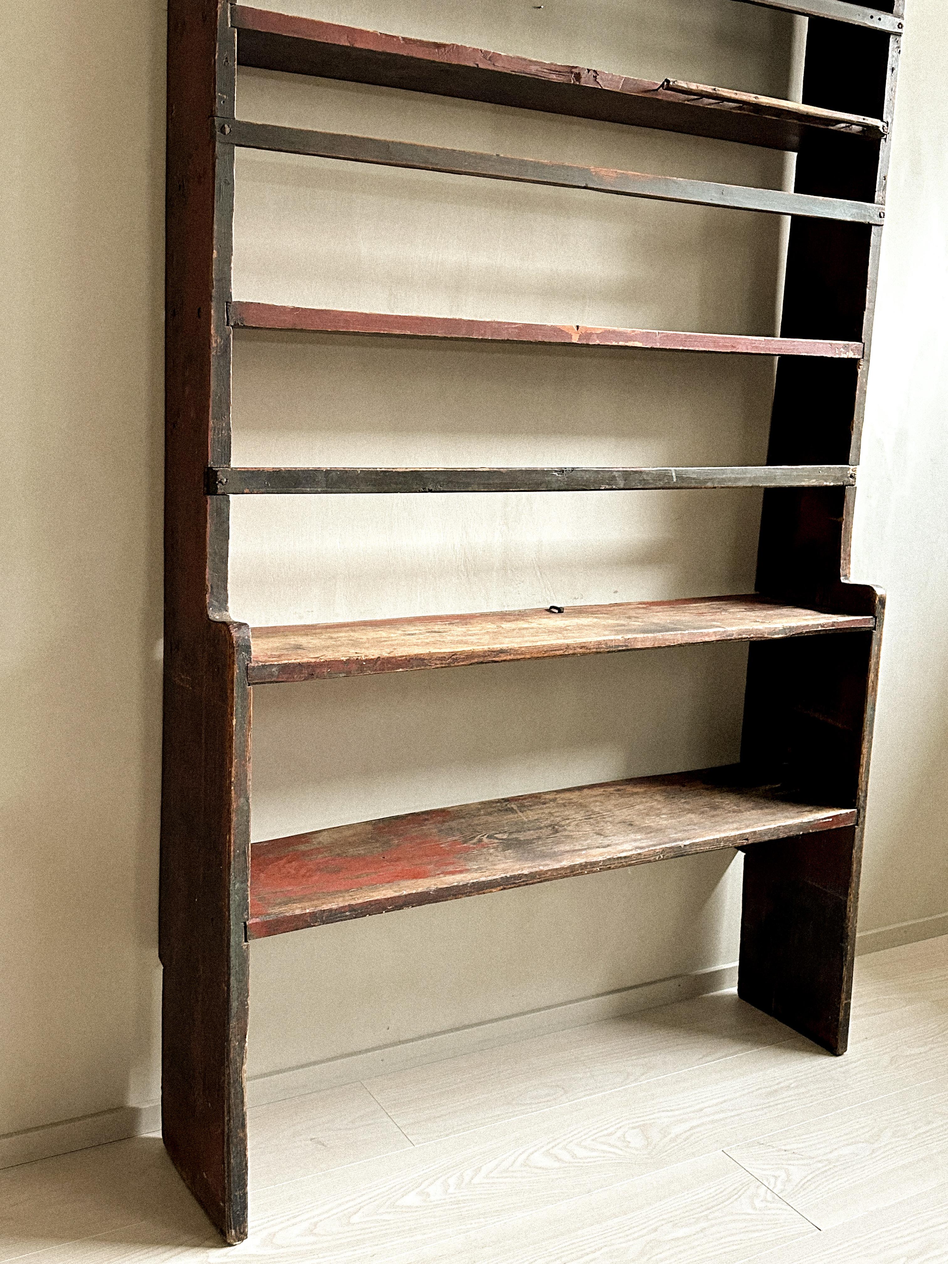 Antique Pine Book Shelf, Wabi Sabi , Scandinavia 1800s For Sale 4