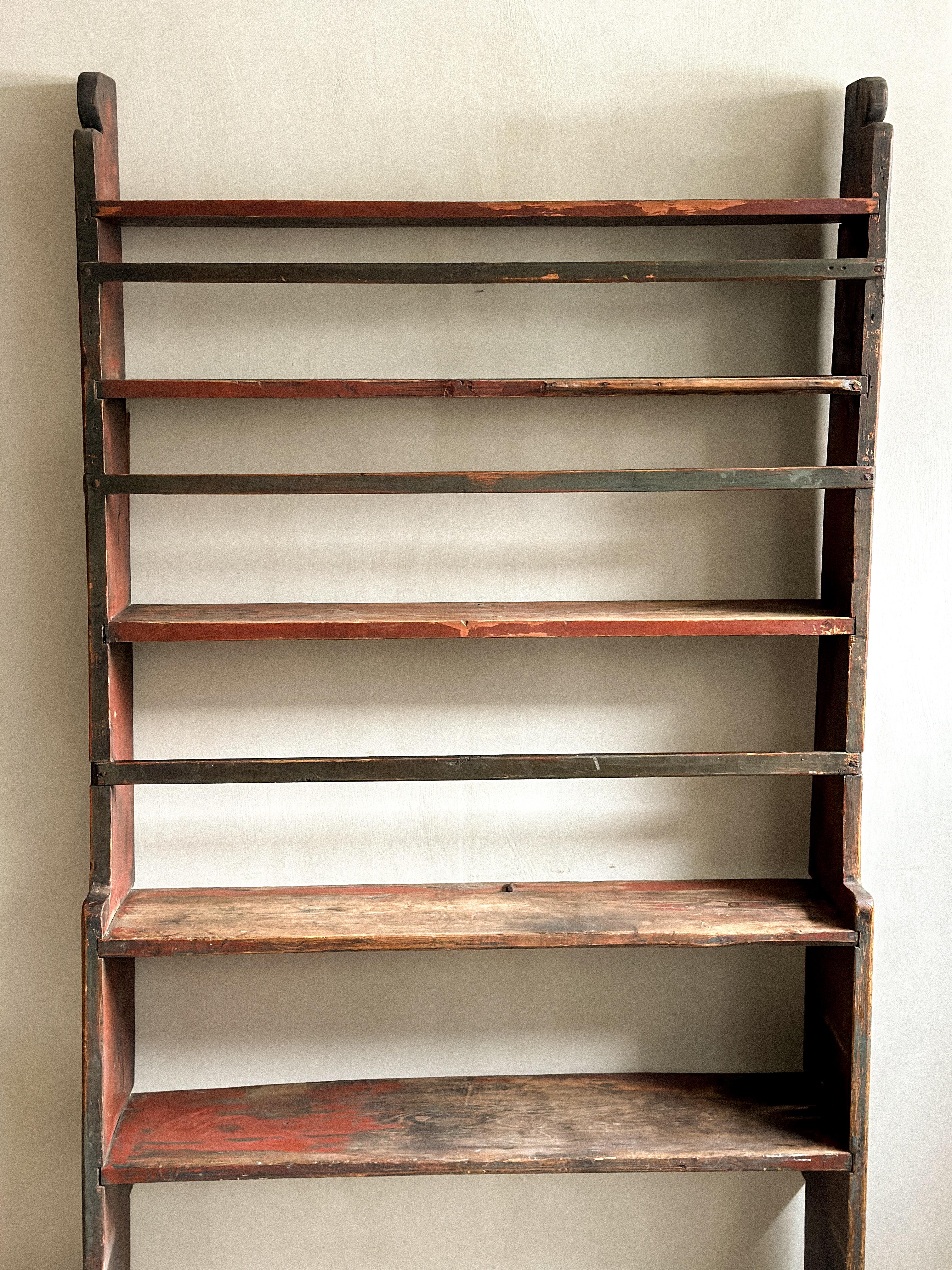 Hand-Crafted Antique Pine Book Shelf, Wabi Sabi , Scandinavia 1800s For Sale