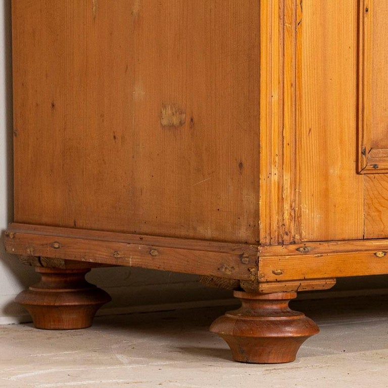 Antique Pine Bookcase with Glass Doors at 1stDibs