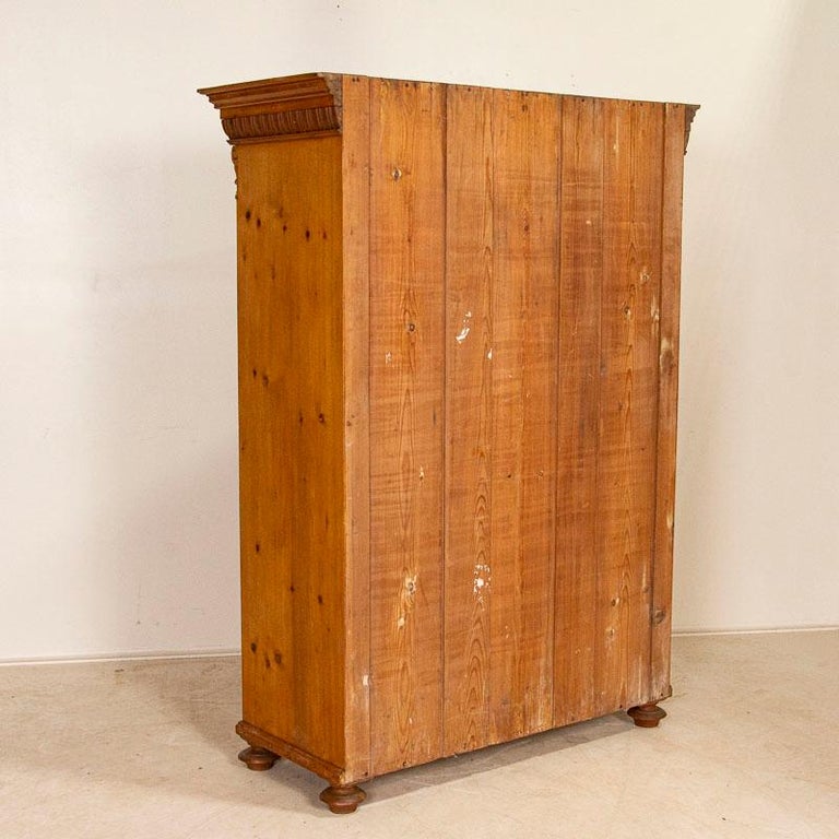 Antique Pine Bookcase with Glass Doors at 1stDibs