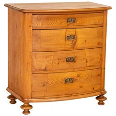 Antique Pine Bow Front Chest of 4 Drawers