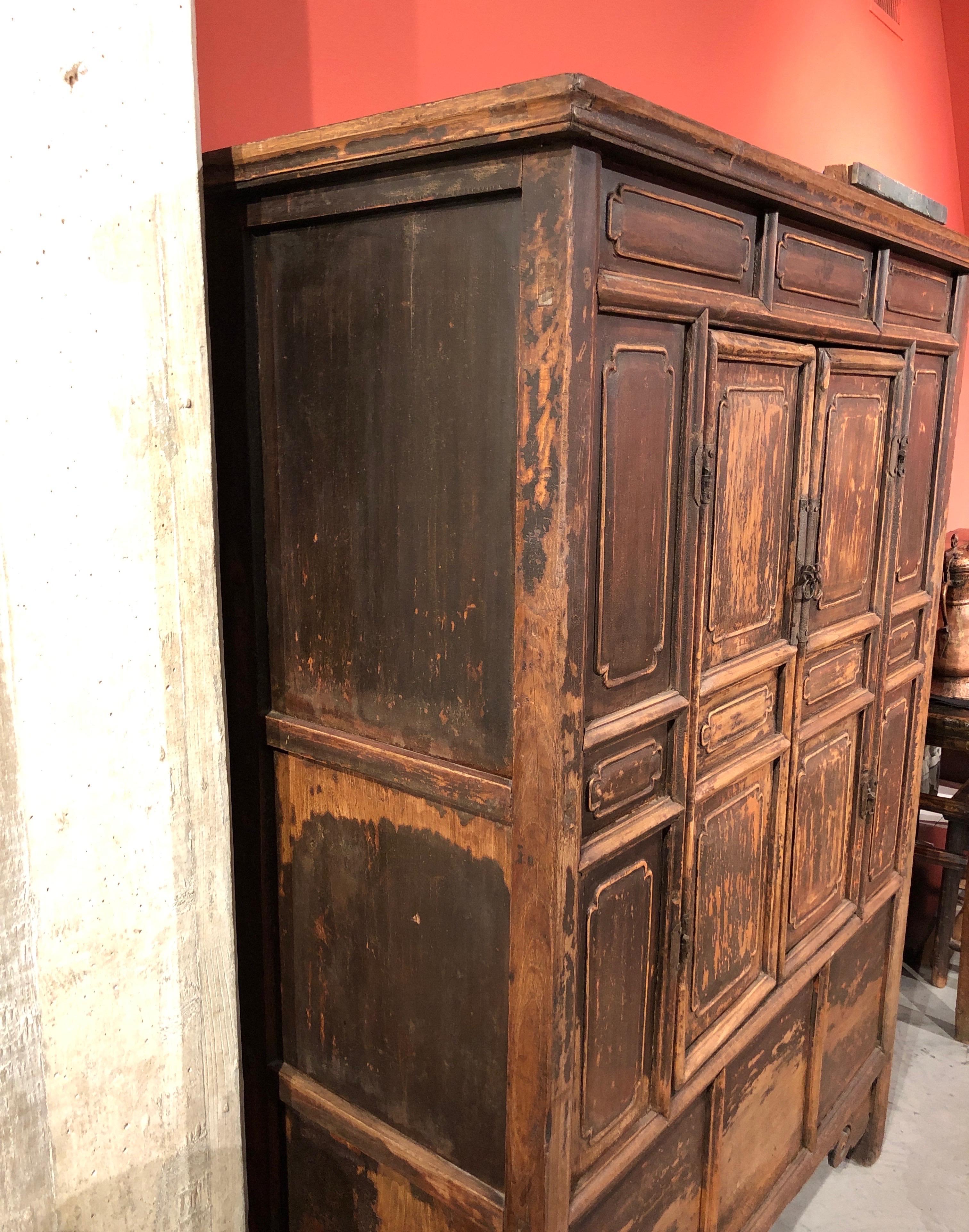 Antique Pine Buddha Cabinet For Sale 7