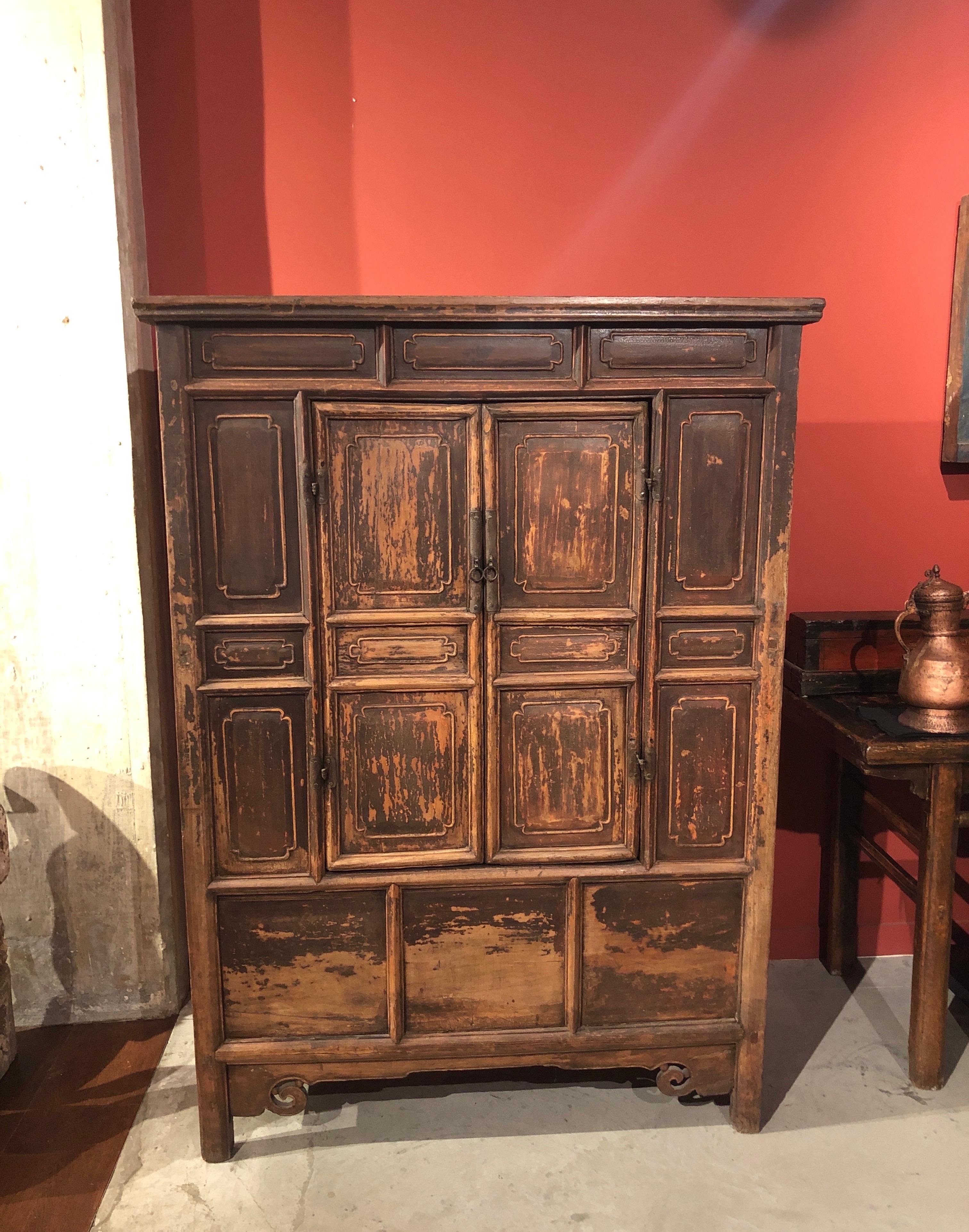 Antique Pine Buddha Cabinet For Sale 12