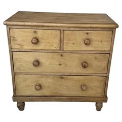 Antique Pine Chest, 19th Century English Design, Two Over Two Drawers