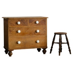 Antique pine chest of drawers in original simulated oak paint