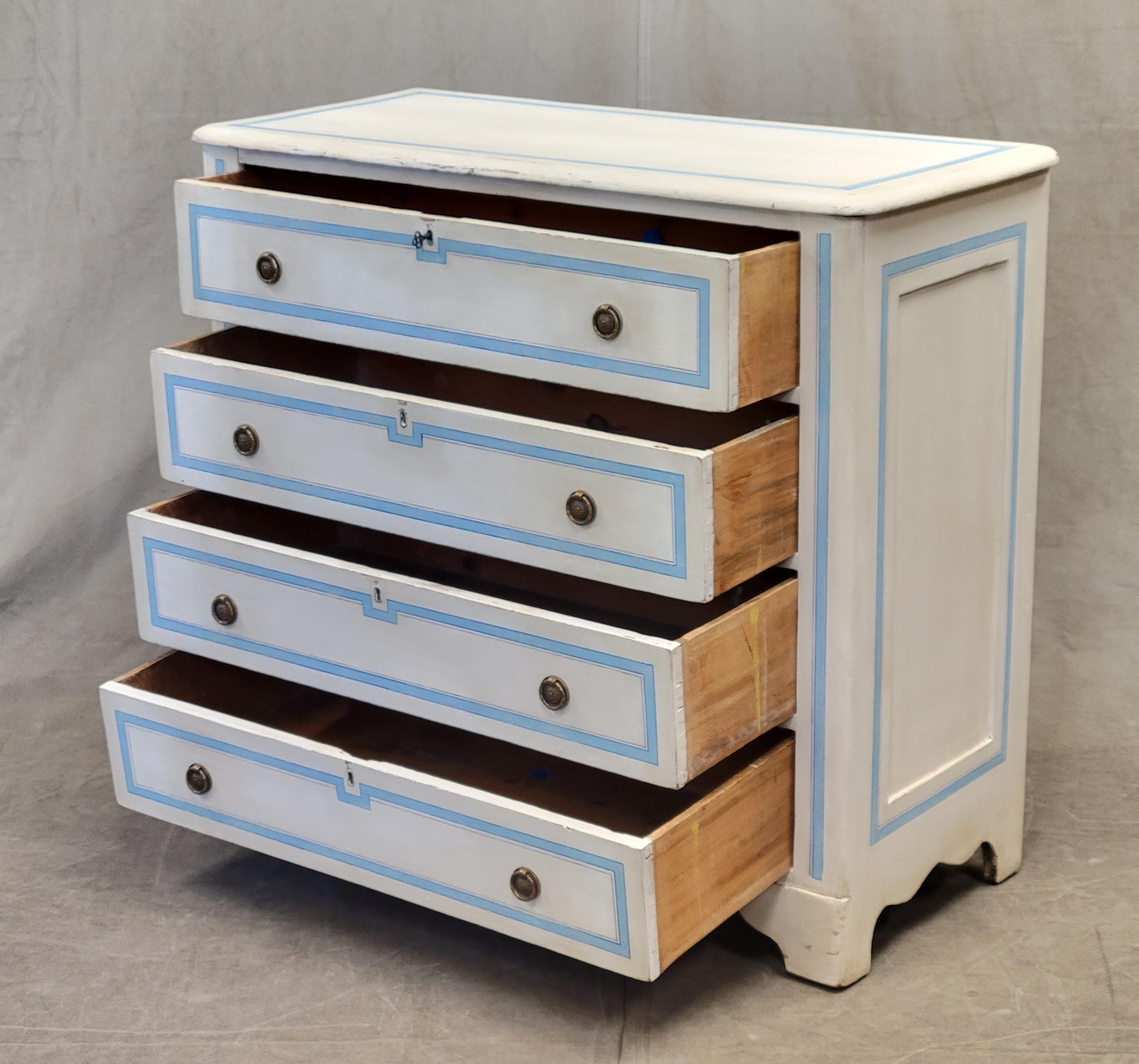 striped chest of drawers