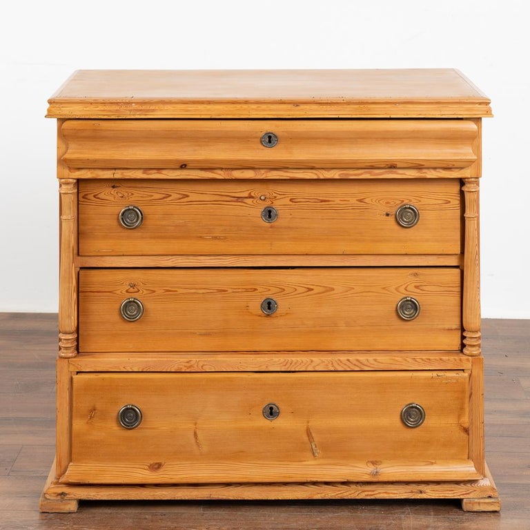 Antique Pine Chest of Four Drawers, Denmark circa 1880 For Sale at 1stDibs