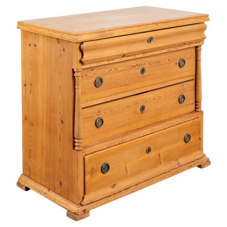 Antique Pine Chest of Four Drawers, Denmark circa 1880 For Sale at 1stDibs