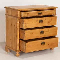 Antique Pine Chest of Four Drawers from Denmark