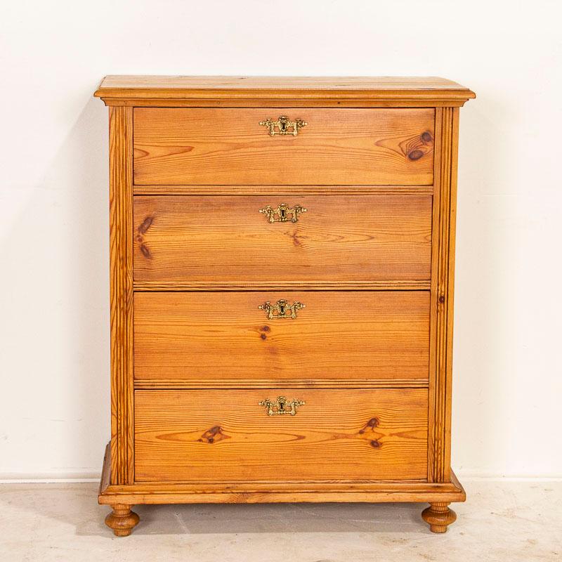 Swedish Antique Pine Chest of Four Drawers from Sweden