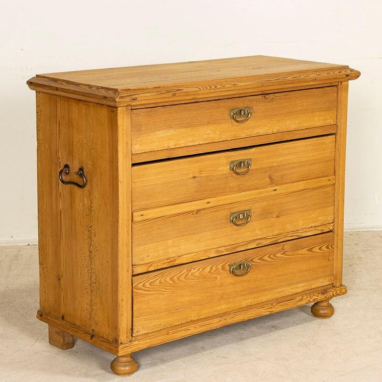Antique Pine Chest of Three Drawers from Denmark at 1stDibs