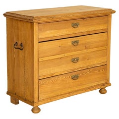 Antique Pine Chest of Three Drawers from Denmark