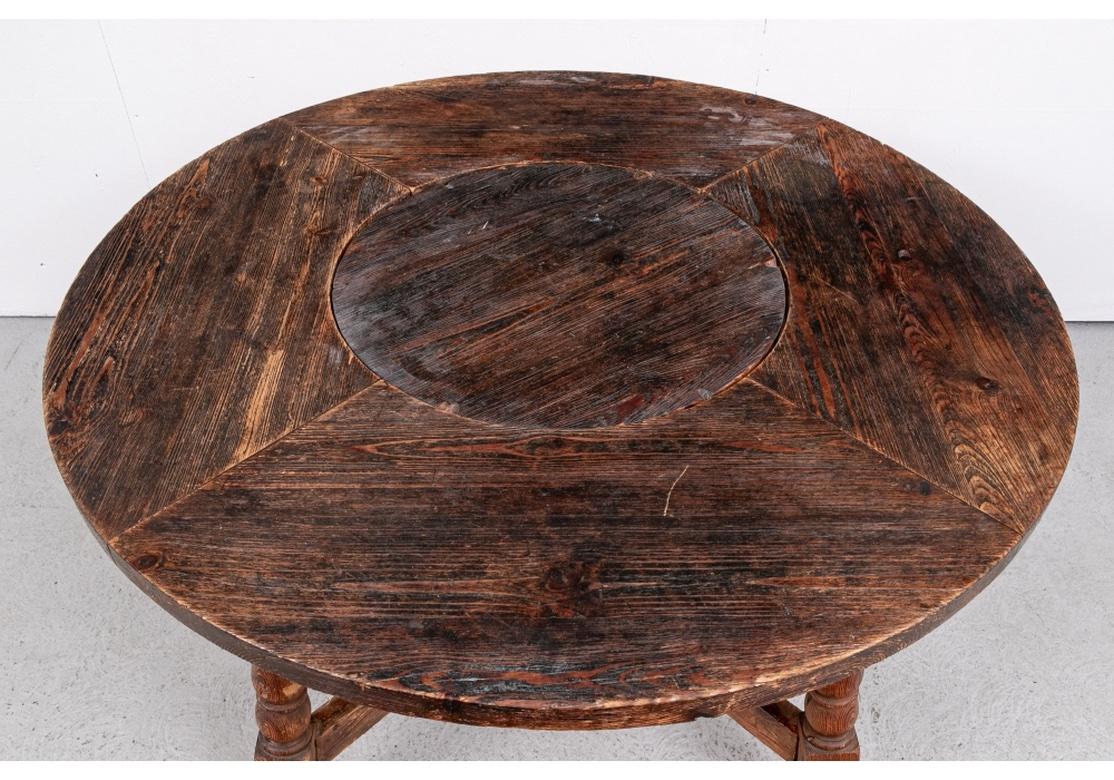 Antique Pine Circular Tavern Dining/ Center Table  6