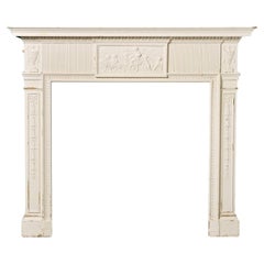 Antique Pine & Composition Painted Fire Surround