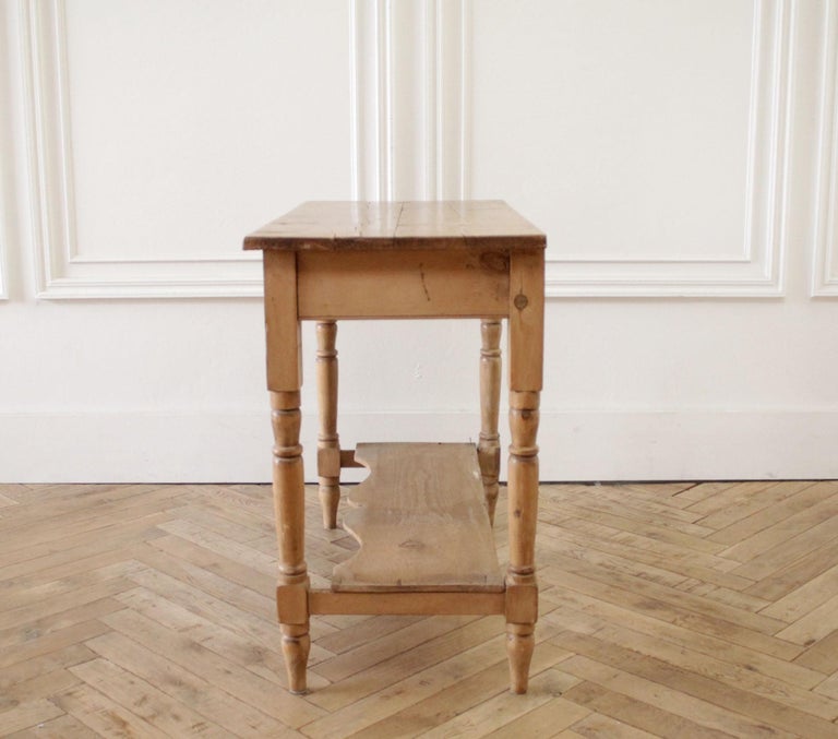 Antique Pine Console Table with Drawer at 1stDibs vintage pine