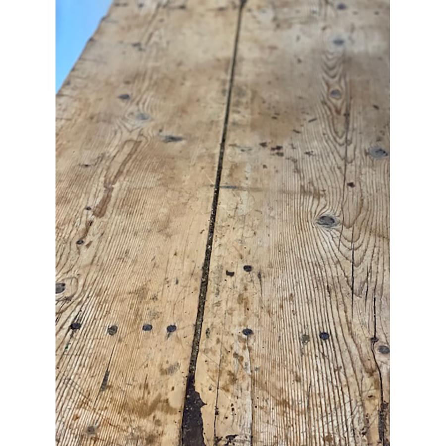Table à tréteaux antique en pin croisé, FR-1164 en vente 6