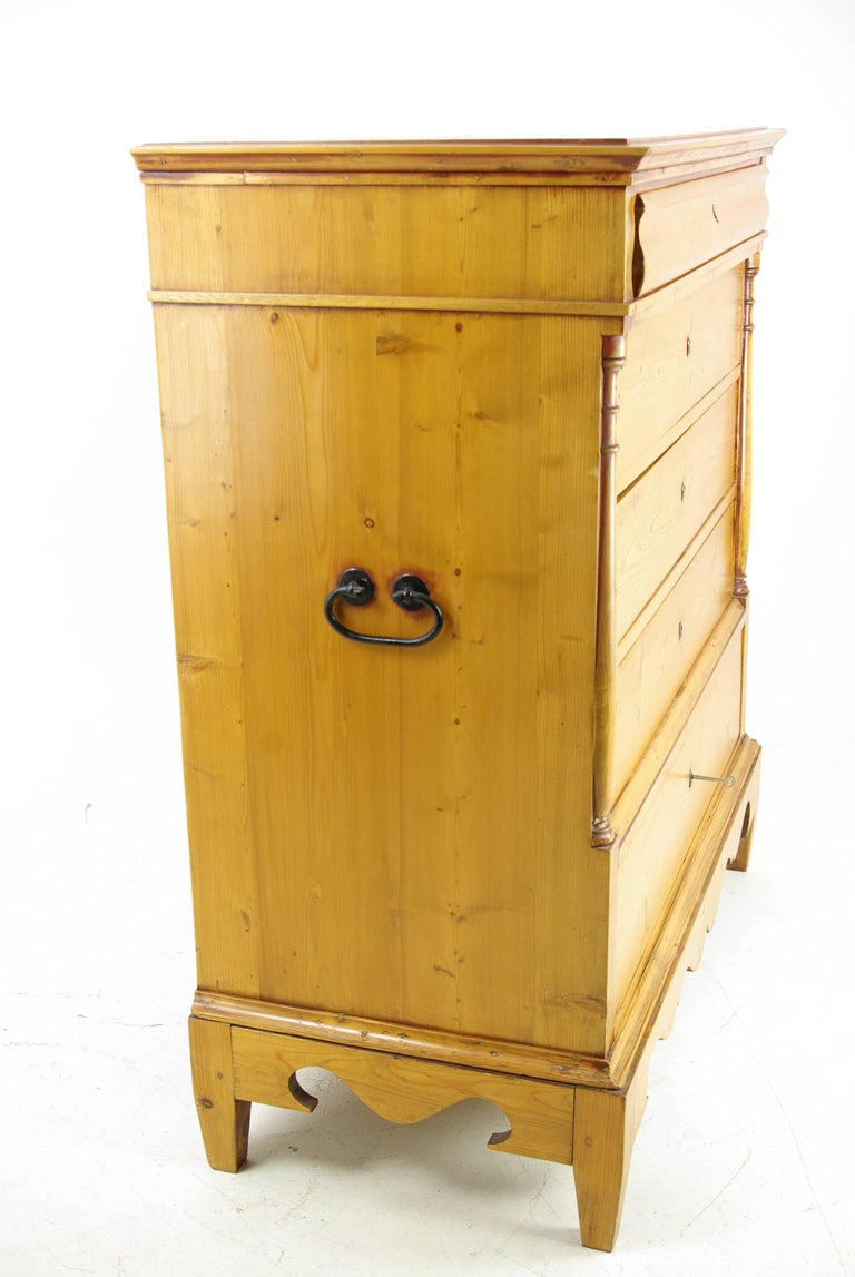 Antique Pine Dresser, Antique Chest of Drawers, Denmark 1880, Antiques