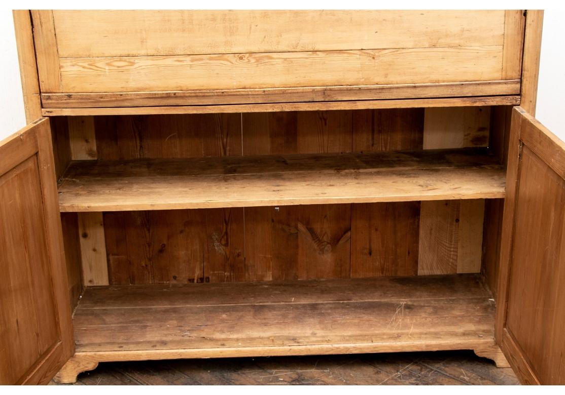 Antique Pine Drop Front Secretary Cabinet/ Distressed For Sale 1