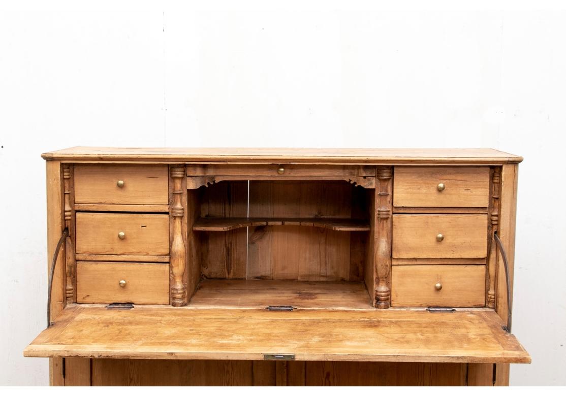 Antique Pine Drop Front Secretary Cabinet/ Distressed For Sale 2
