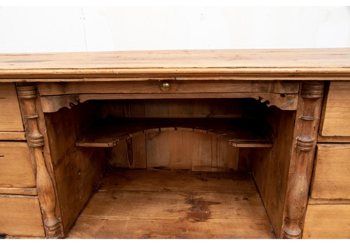 Antique Pine Drop Front Secretary Cabinet/ Distressed For Sale 3