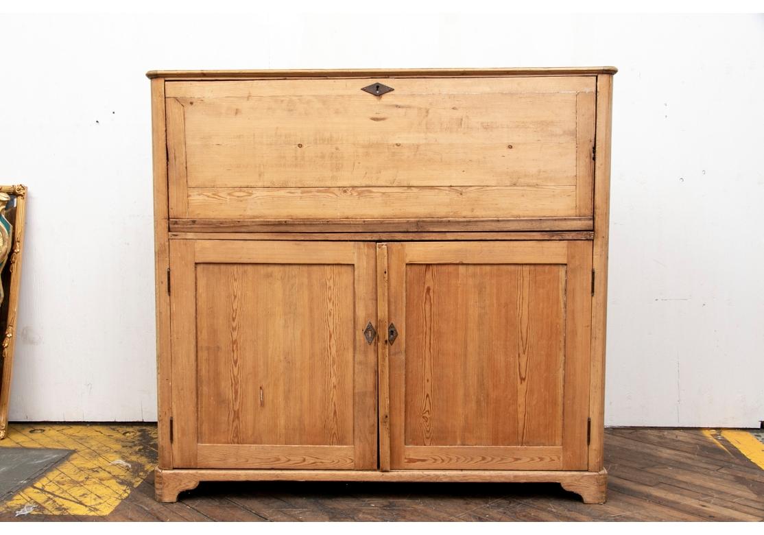 Antique Pine Drop Front Secretary Cabinet/ Distressed For Sale 4