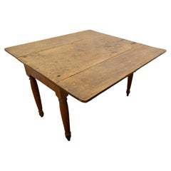 Antique Pine Drop Leaf Cottage Dining Table   