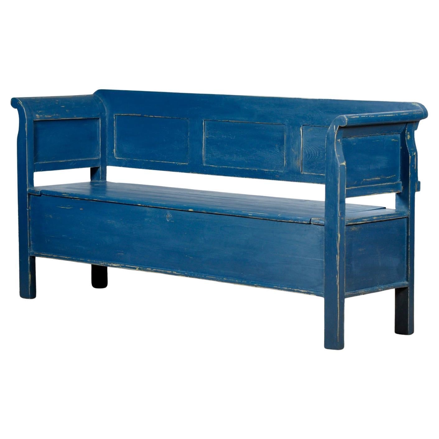 Antique pine drop-top bench, 1900s