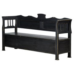 Antique pine drop-top bench, 1900s